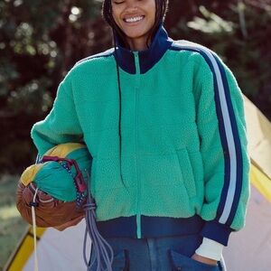 FP Movement Fleecy Sherpa Jacket Green NWT